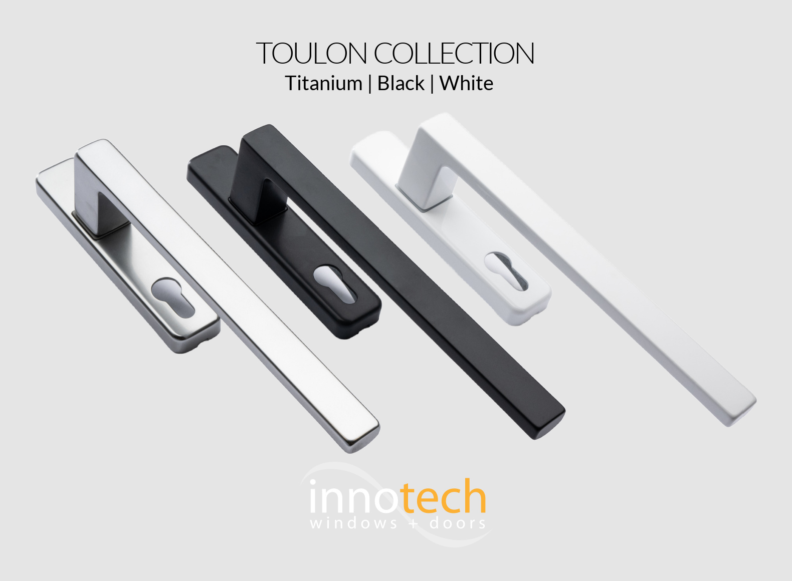 Toulon Lift and Slide interior handles in titanium, black and white