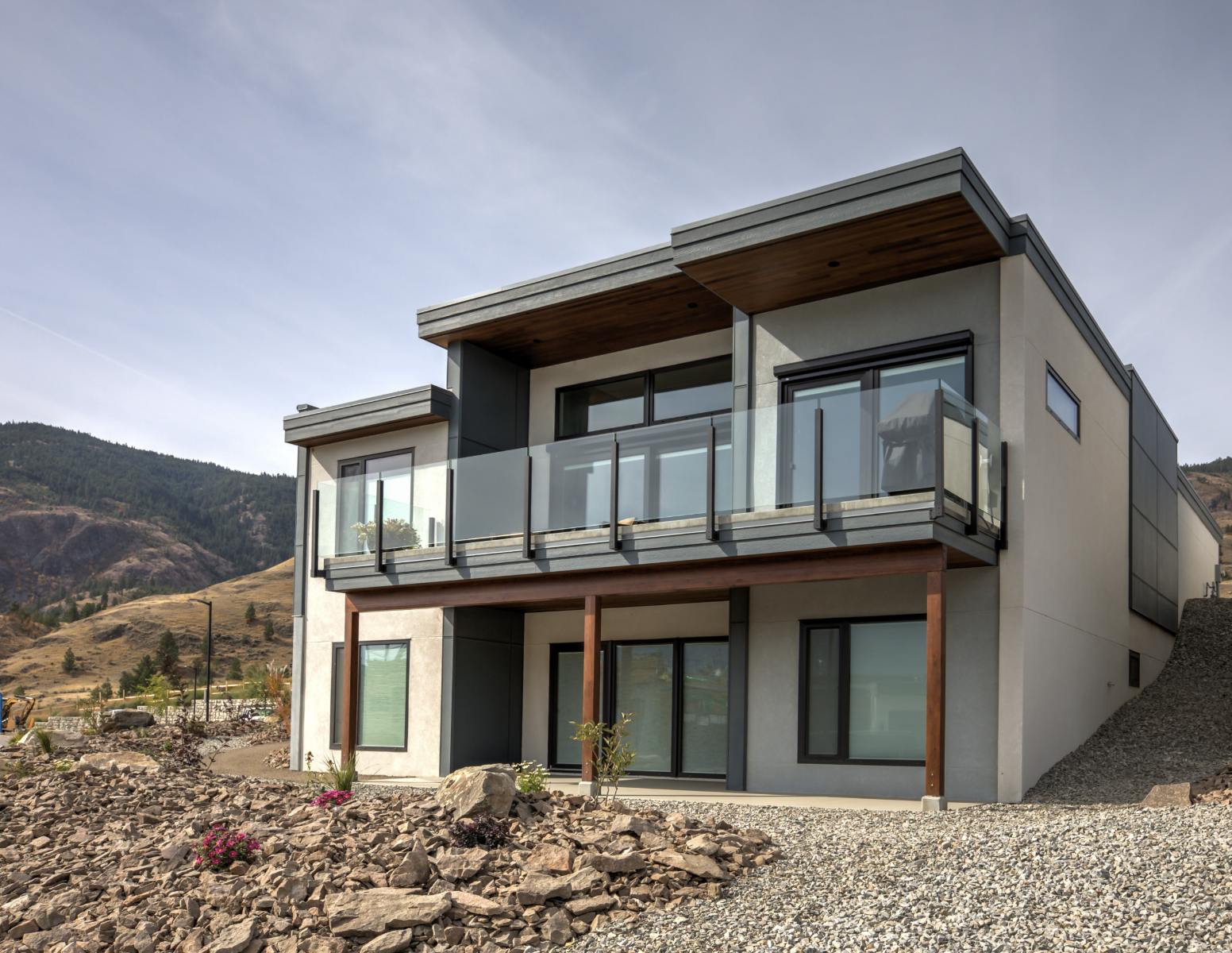 Contemporary geometric home in mountain setting with Innotech windows