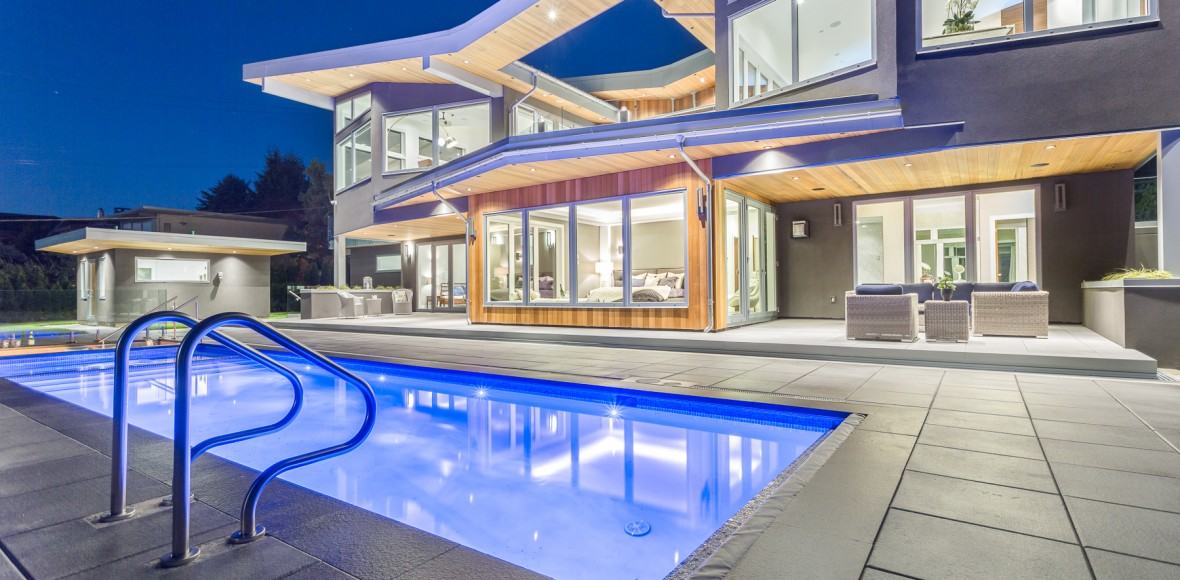 Sophisticated West Vancouver home with pool and extensive Innotech windows